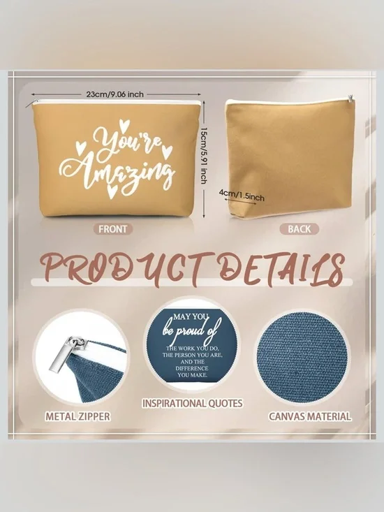 Motivational Zip Pouch with Mirror (pick your color) - Picture 2 of 3